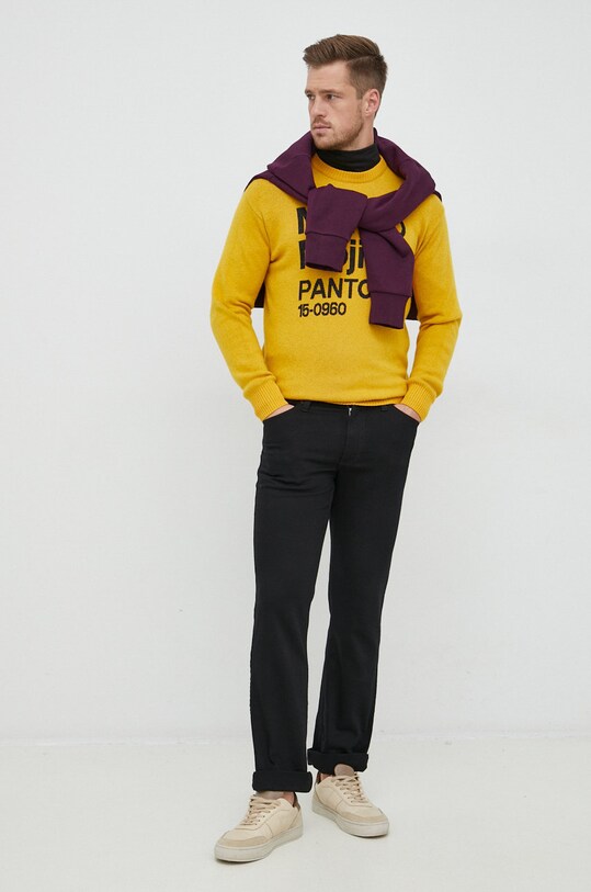 United Colors of Benetton pulover din amestec de lana X Pantone 1135K1031.901 galben AW22