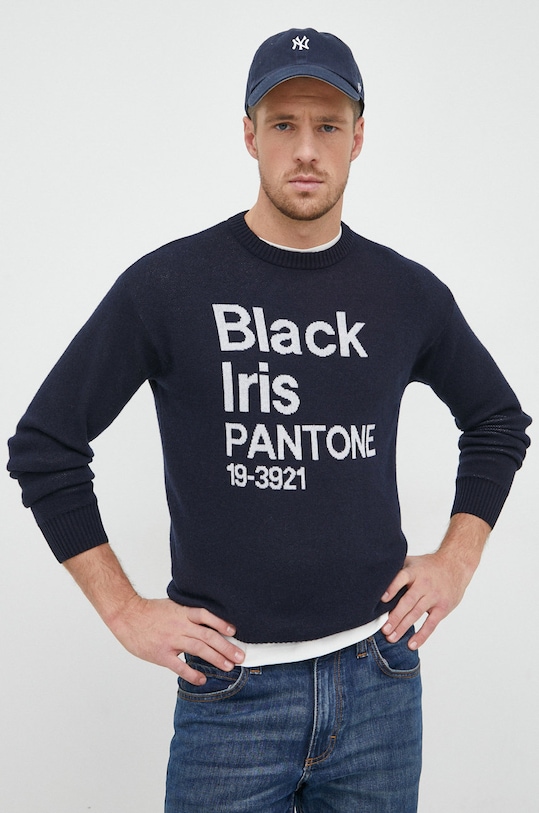 United Colors of Benetton sweter z domieszką wełny x Pantone drobny wzór granatowy 1135K1031.921