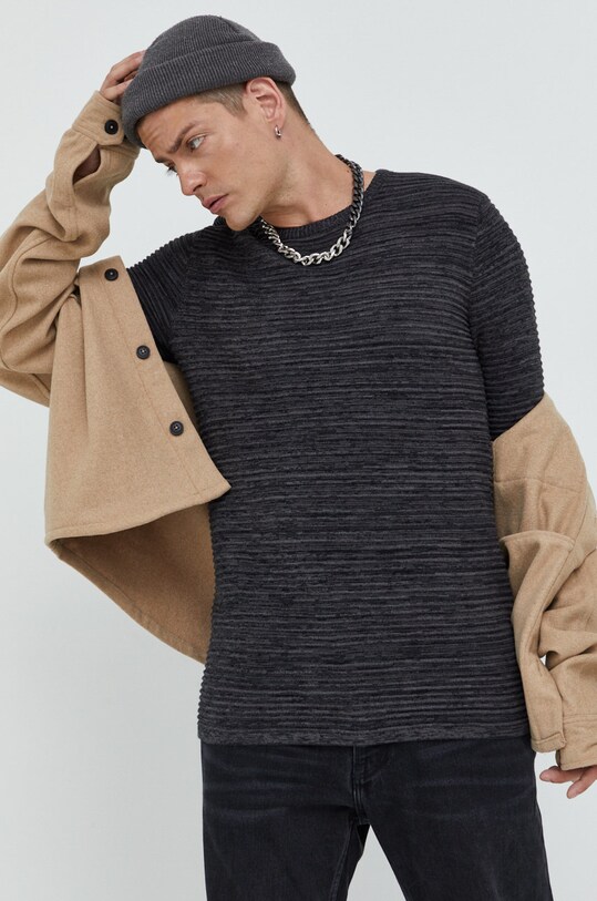 Solid sweter pozostałe szary 21102770.798288