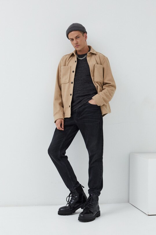 Solid sweter 21102770.798288 szary AW22