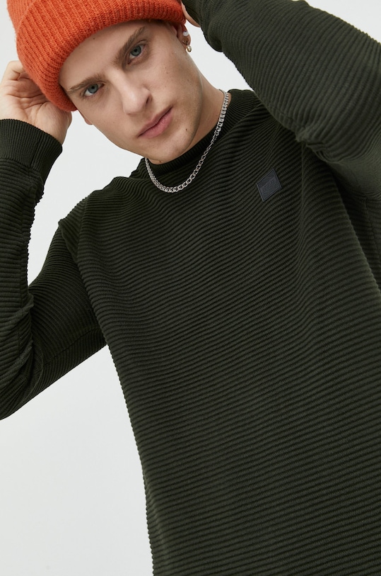 Βαμβακερό πουλόβερ Solid πράσινο 21106094.190509