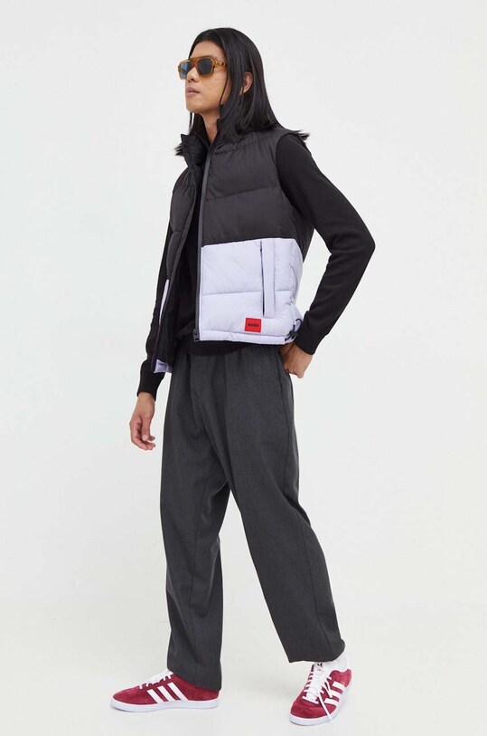 HUGO sweter bawełniany 50474164 czarny AW24