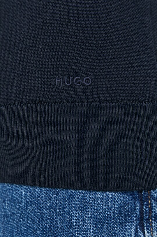 Шерстяной свитер HUGO 50474173 тёмно-синий