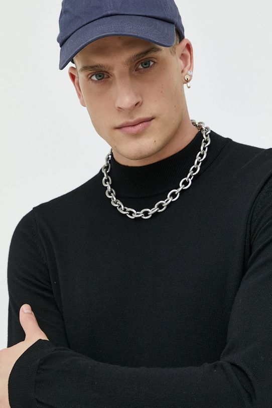 HUGO sweter wełniany czarny 50474173
