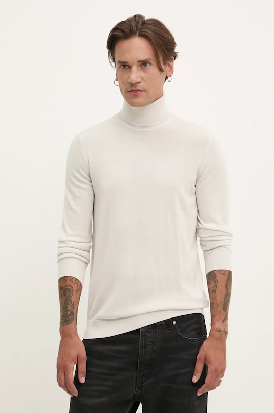 HUGO sweter wełniany San Thomas-M wełna beżowy 50474174