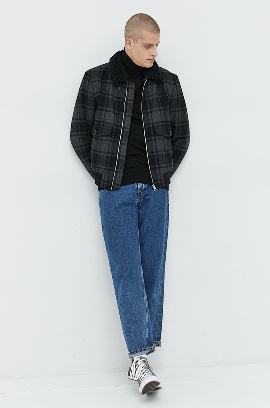 HUGO sweter wełniany 50474174 czarny AW24