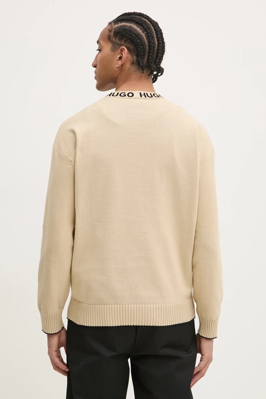 Odzież HUGO sweter bawełniany 50474813 beżowy