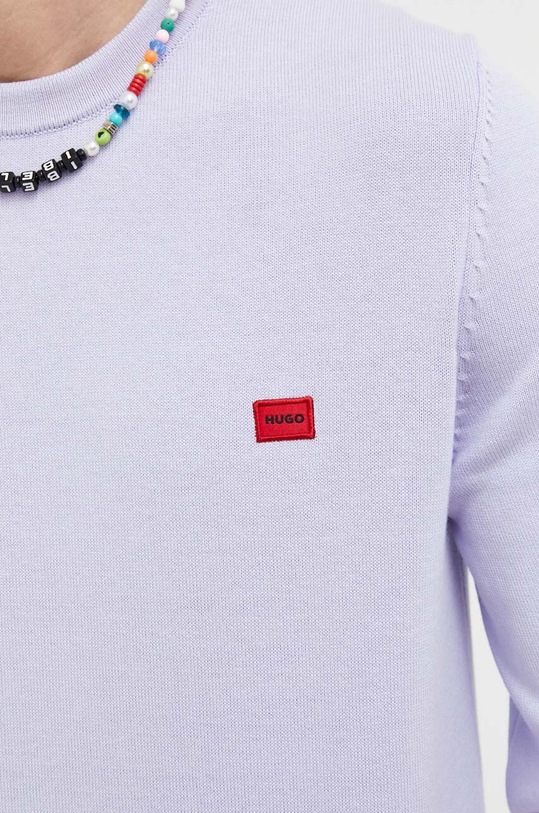 HUGO sweter bawełniany fioletowy 50475083