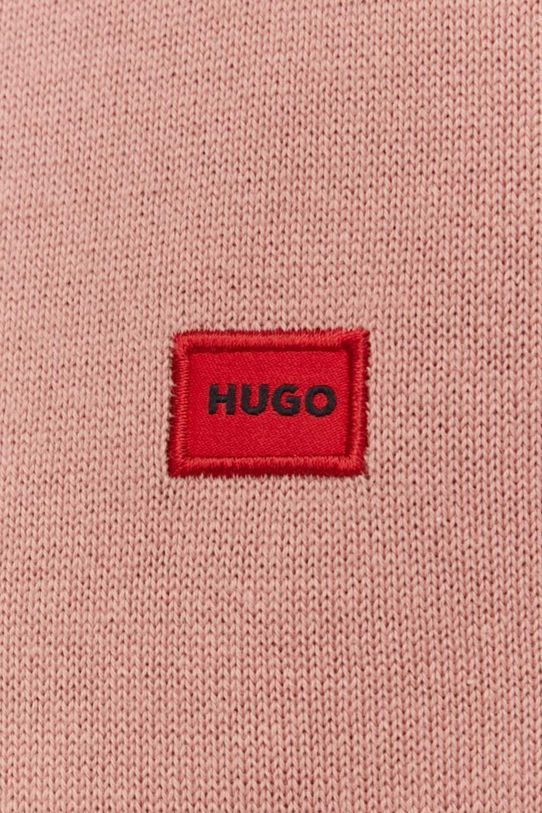 HUGO sweter bawełniany 50475083 różowy
