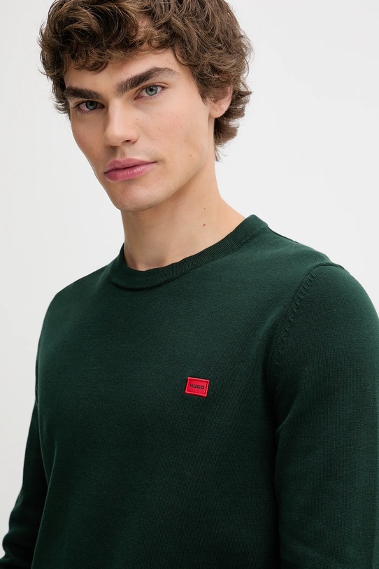 HUGO sweter bawełniany zielony 50475083