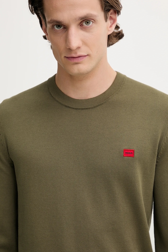 HUGO sweter bawełniany zielony 50475083