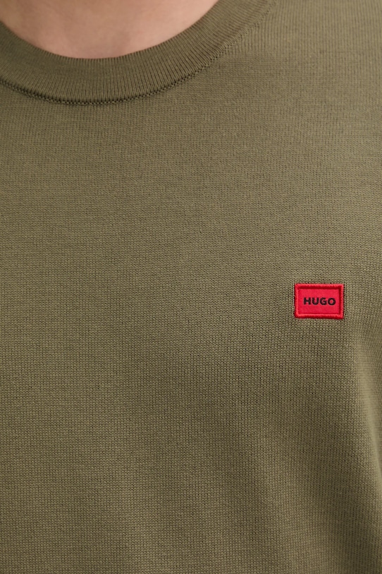 HUGO sweter bawełniany 50475083 zielony