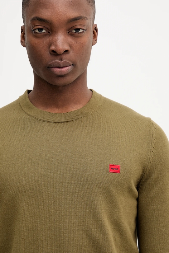HUGO sweter bawełniany zielony 50475083