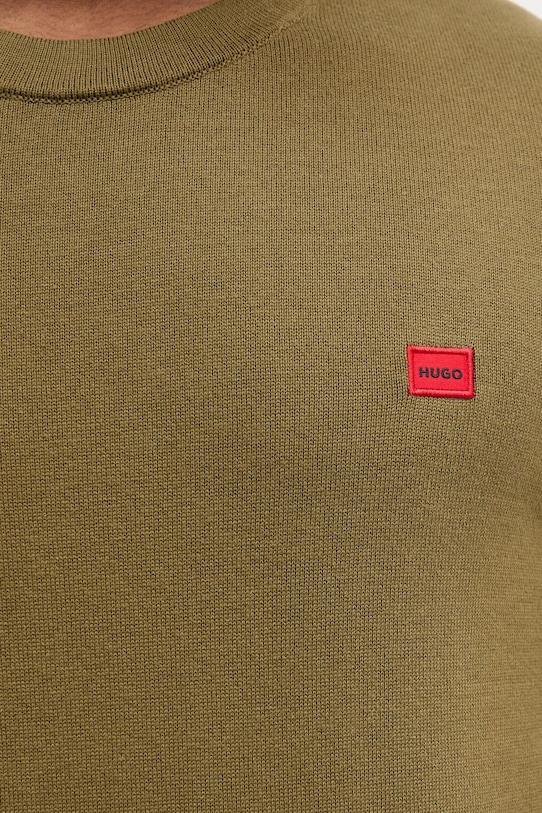 HUGO sweter bawełniany 50475083 zielony