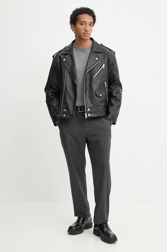 HUGO pulover de bumbac San Cassius-C1 50475083 gri AW25