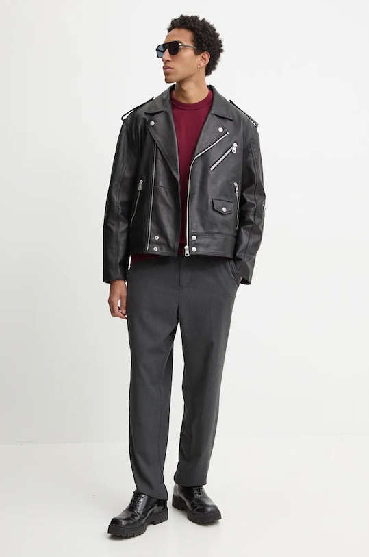 Bavlnený sveter HUGO 50475083 burgundské AW25