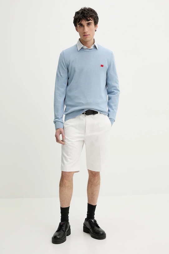 HUGO maglione in cotone 50475083 blu AW25