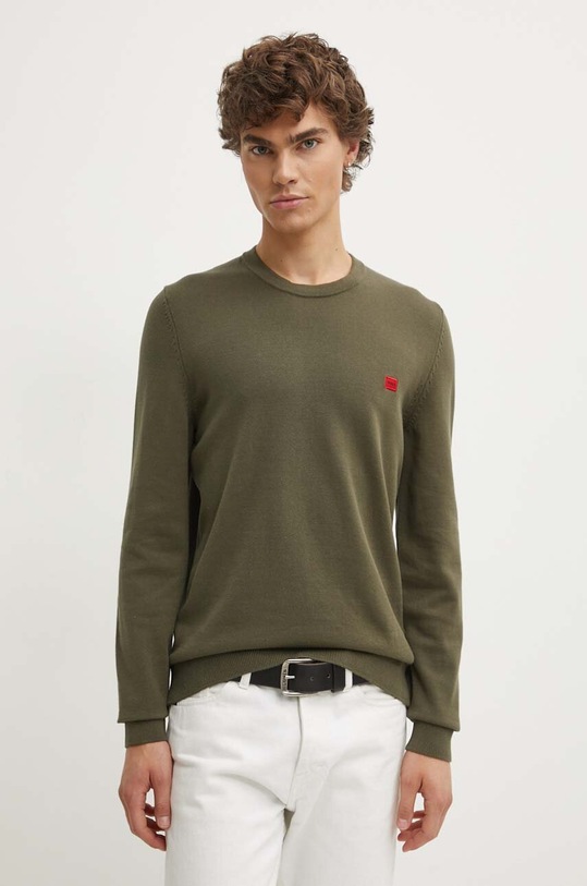 Bavlnený sveter HUGO 50475083 hnedá AW25