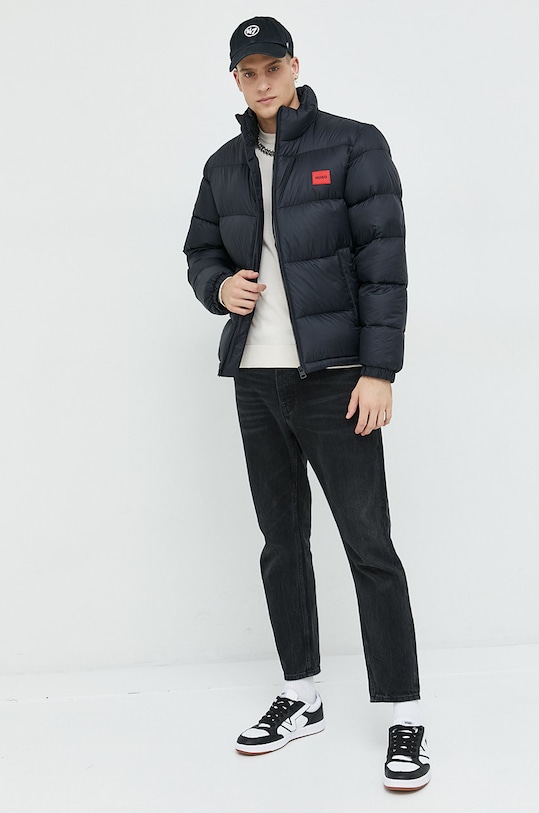 HUGO sweter bawełniany 50475083 beżowy AW25