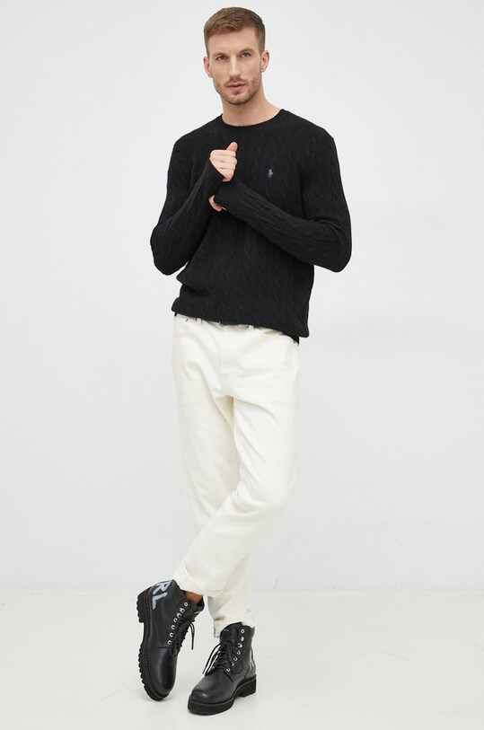 Polo Ralph Lauren sweter wełniany 710876762001 czarny AW22
