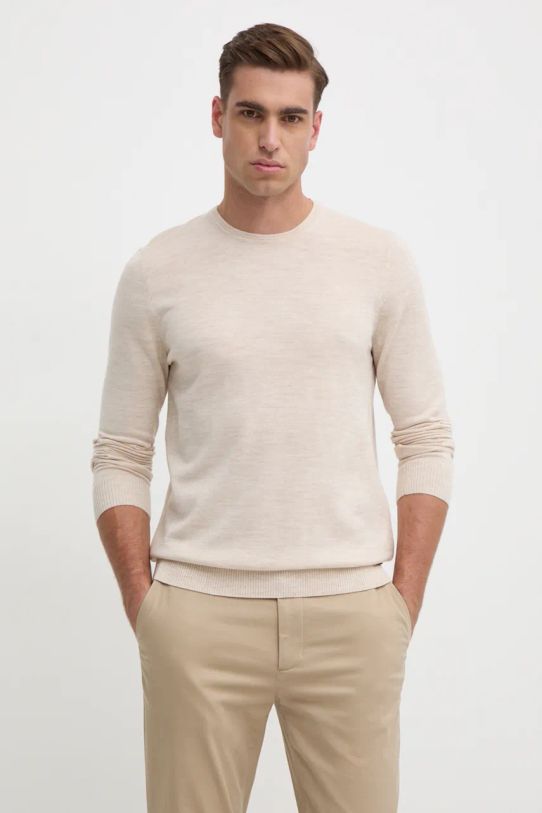 Joop! maglione in lana girocollo beige 30032601