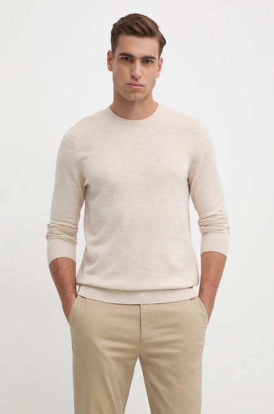 Joop! pulover de lana subtiri bej 30032601