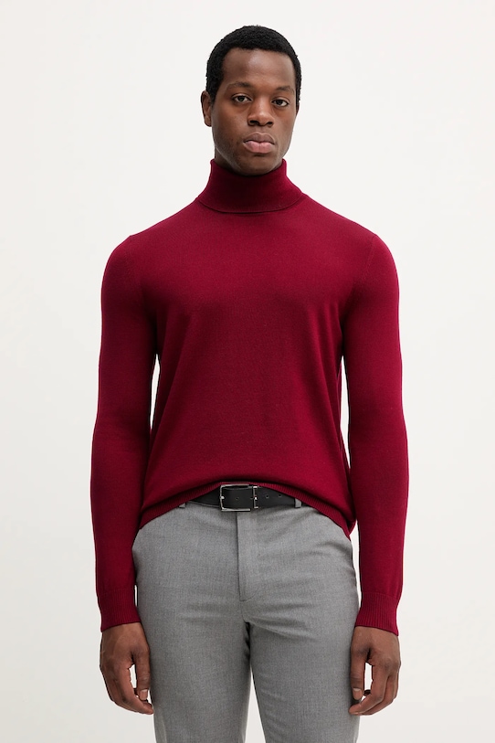 Joop! sweter wełniany wełna bordowy 30032604