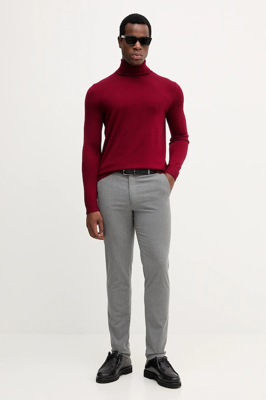 Joop! sweter wełniany 30032604 bordowy AW25