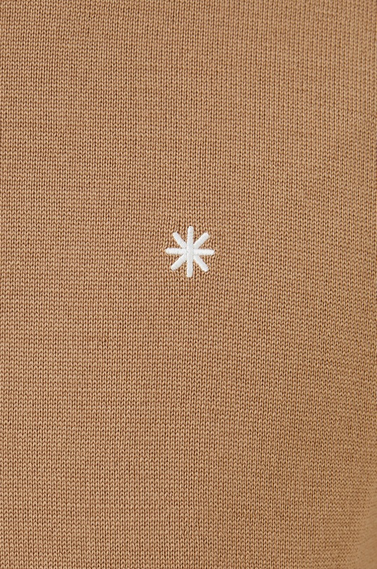 Manuel Ritz sweter wełniany 3332M505.223818 brązowy