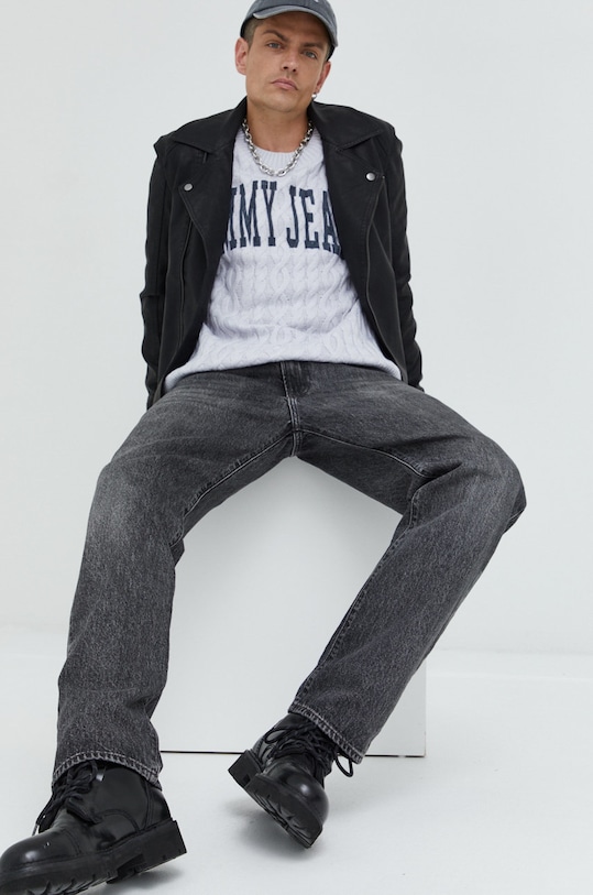 Sveter Tommy Jeans DM0DM15070.9BYY sivá AW22