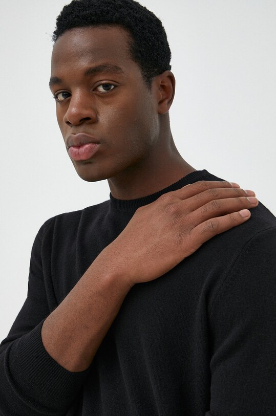 United Colors of Benetton sweter wełniany czarny 1002U1G34.100