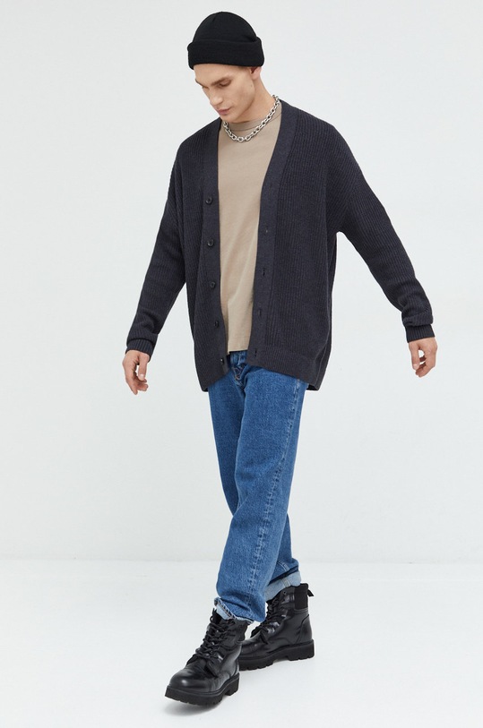 Abercrombie & Fitch kardigan KI120.2331.900 szary AW22