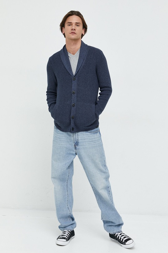 Hollister Co. kardigan KI320.2708.200 granatowy AW22