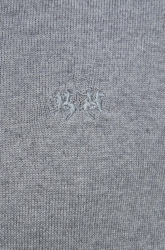 La Martina sweter z domieszką wełny UMS019 szary