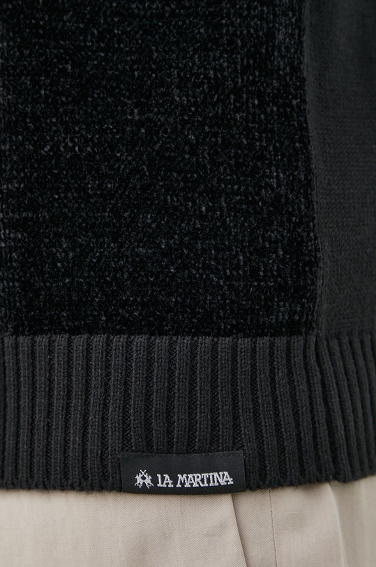La Martina sweter z domieszką wełny UMS312 czarny