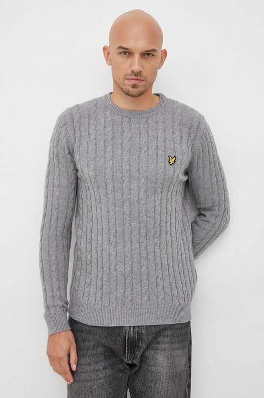 Пуловер с вълна Lyle & Scott с вълна сив KN732V.T28