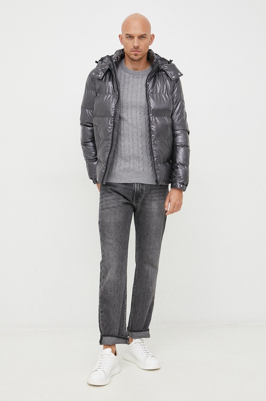 Пуловер с вълна Lyle & Scott KN732V.T28 сив AW22