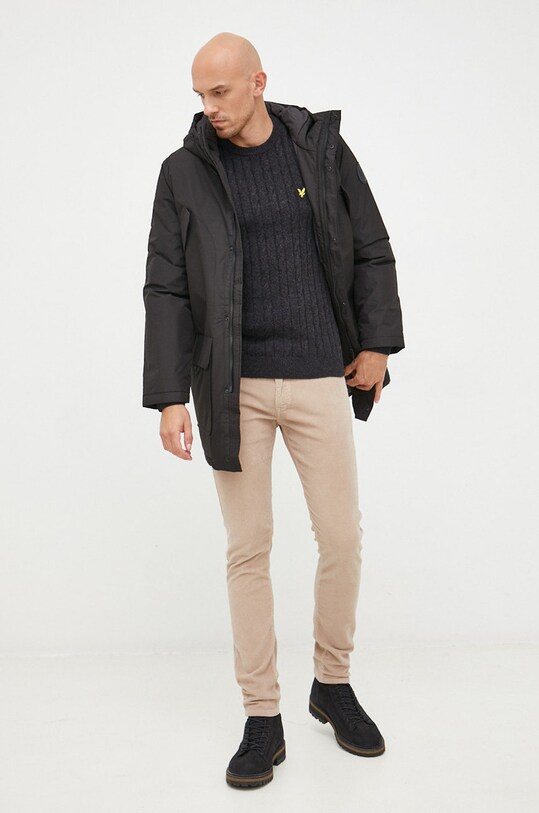 Lyle & Scott maglione in misto lana KN732V.W155 nero AW22
