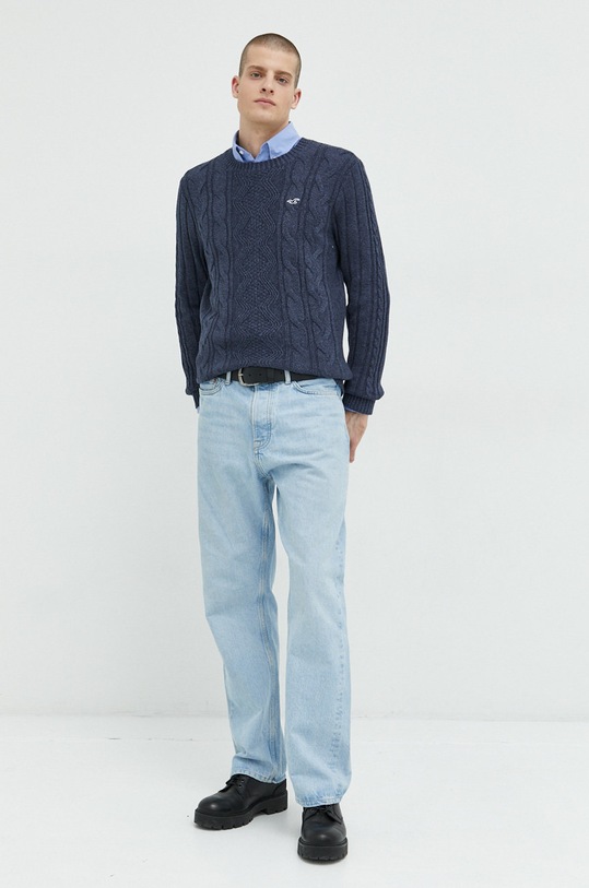 Hollister Co. sweter KI320.2713.200 granatowy AW22