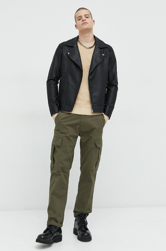 Hollister Co. sweter KI320.2713.400 brązowy AW22