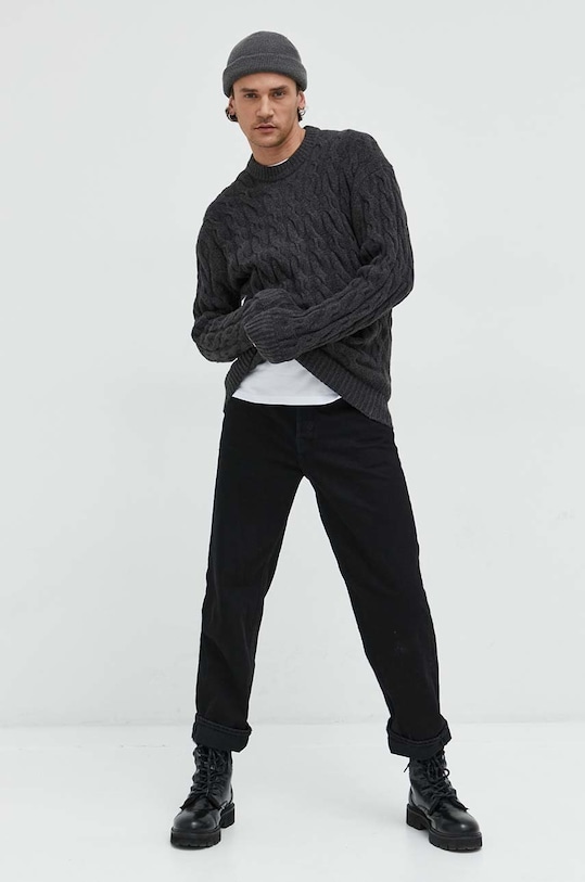 Πουλόβερ Abercrombie & Fitch μελανζέ γκρί KI120.1120.130