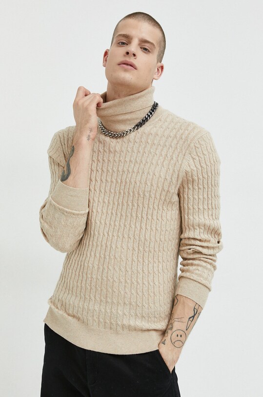 Abercrombie & Fitch sweter z domieszką wełny z domieszką wełny beżowy KI120.1151.178