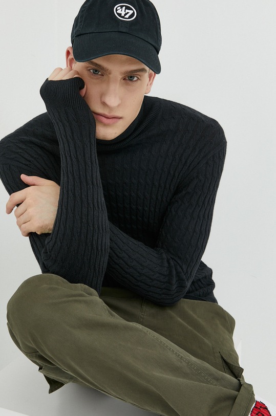 Abercrombie & Fitch pulover din amestec de lana subtiri negru KI120.1151.900