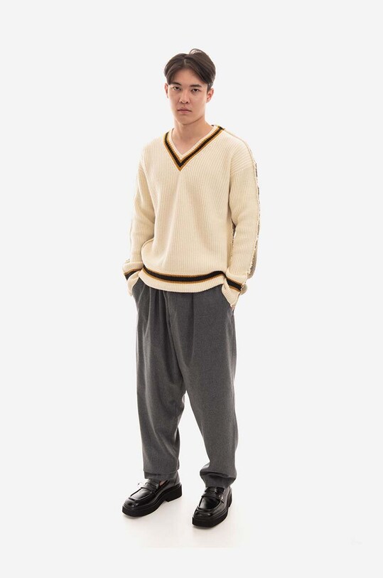 Marni sweter wełniany CVMG0081Q0.UFP115 beżowy AW22