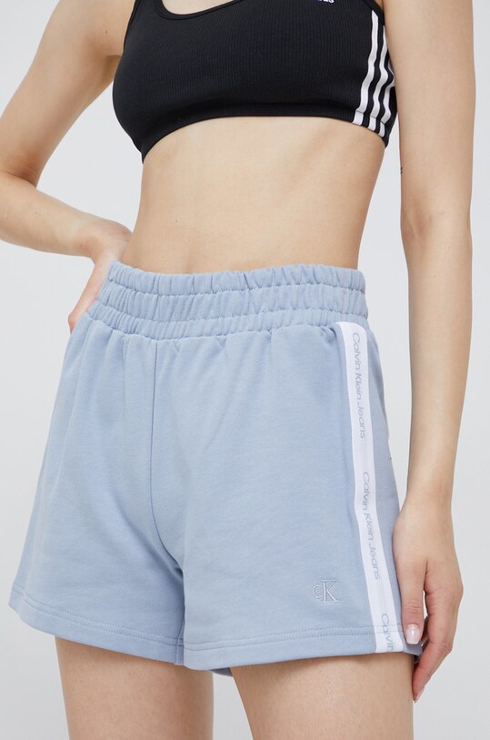 Calvin Klein Jeans szorty bawełniane J20J218964.9BYY aplikacja niebieski J20J218964.9BYY