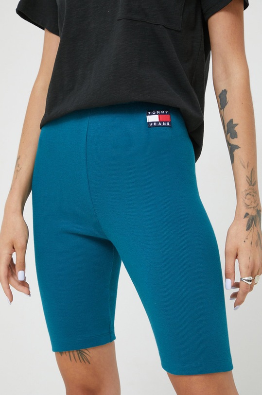 Tommy Jeans szorty DW0DW13590.9BYY aplikacja turkusowy DW0DW13590.9BYY