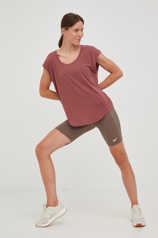 Reebok pantaloni scurți de yoga HM5767 maro AW22