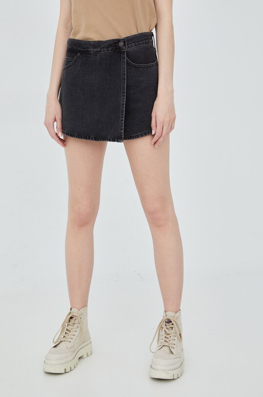 Levi's pantaloni scurti jeans bumbac negru A3534.0001