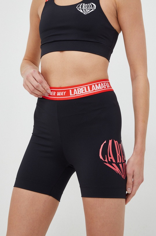 LaBellaMafia pantaloni scurți de antrenament Fantasy tricotaj negru LB.26335