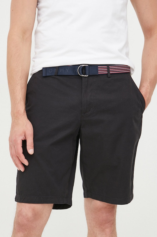 Bavlněné šortky Tommy Hilfiger látka černá MW0MW26620.9BYY